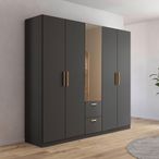 Rauch Skandi 226cm 5 Door Combi Wardrobe - Metallic Dark Grey