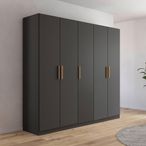 Rauch Skandi 226cm 5 Door Wardrobe - Metallic Dark Grey