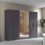 Rauch Skandi 271cm 6 Door Wardrobe with Mirror - Metallic Dark Grey