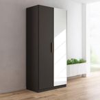 Rauch Skandi 91cm 2 Door Wardrobe with Mirror - Metallic Dark Grey