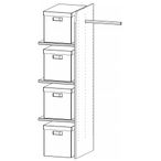 Rauch Orange Plus 80cm Width Compartment Wardrobe Interior Division with Clothes Rail and 4 Fabric Boxes