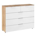 Rauch Texas 3+2 Drawer Chest - Sonoma Oak and Alpine White