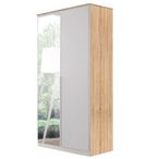 Rauch Texas 91cm 2 Door Wardrobe with Mirror - Sonoma Oak and Alpine White