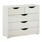 Rauch Arnstein 3+2 Drawer Chest - Alpine White and White High Gloss