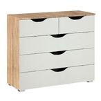 Rauch Arnstein 3+2 Drawer Chest - Sonoma Oak and Alpine White