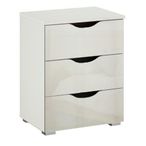 Rauch Arnstein 3 Drawer Bedside Cabinet - Alpine White and White High Gloss