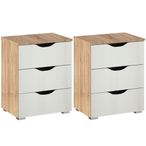 Rauch Arnstein 3 Drawer Bedside Cabinet - Set of 2 - Sonoma Oak and Alpine White