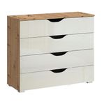 Rauch Arnstein 4 Drawer Chest - Artisan Oak and White High Gloss