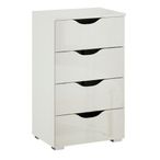 Rauch Arnstein 4 Drawer Narrow Chest - Alpine White and White High Gloss