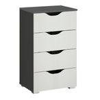 Rauch Arnstein 4 Drawer Narrow Chest - Metallic Dark Grey and Alpine White