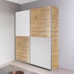 Rauch Subito 136cm 2 Door Sliding Wardrobe - Artisan Oak and Alpine White