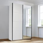 Rauch Subito 136cm 2 Door Sliding Wardrobe with Mirror - Alpine White