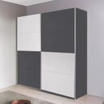 Rauch Subito 181cm 2 Door Sliding Wardrobe - Metallic Dark Grey and Alpine White