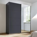 Rauch Subito 181cm 2 Door Sliding Wardrobe with Mirror - Metallic Dark Grey
