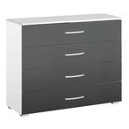 Rauch Alegro 4 Drawer Chest - Alpine White and Metallic Dark Grey