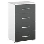 Rauch Alegro 4 Drawer Narrow Chest - Alpine White and Metallic Dark Grey