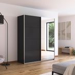 Rauch Quadra 181cm 2 Door Sliding Wardrobe with Mirror - Metallic Dark Grey