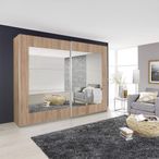Rauch Alegro 226cm 2 Door Sliding Wardrobe with Mirror - Sonoma Oak