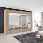 Rauch Alegro 271cm 2 Door Sliding Wardrobe with Mirror - Sonoma Oak