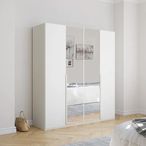 Rauch Purisma 201cm 4 Door Wardrobe with Mirror - Alpine White