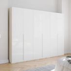 Rauch Purisma 301cm 6 Door Wardrobe - Alpine White and Crystal White Glass