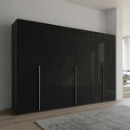 Rauch Purisma 301cm 6 Door Wardrobe - Graphite and Basalt Glass