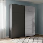 Rauch Beluga Extra 137cm 2 Door Sliding Wardrobe with Grey Mirror - Graphite
