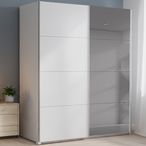 Rauch Beluga Extra 181cm 2 Door Sliding Wardrobe with Grey Mirror - Alpine White