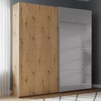 Rauch Beluga Extra 181cm 2 Door Sliding Wardrobe with Grey Mirror - Artisan Oak