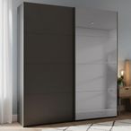 Rauch Beluga Extra 181cm 2 Door Sliding Wardrobe with Grey Mirror - Graphite