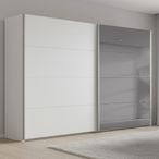 Rauch Beluga Extra 271cm 2 Door Sliding Wardrobe with Grey Mirror - Alpine White