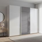 Rauch Beluga Extra 271cm 3 Door Sliding Wardrobe with Grey Mirror - Silk Grey