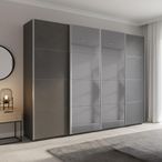Rauch Beluga Extra 271cm 4 Door Sliding Wardrobe with Grey Mirror - Graphite