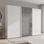 Rauch Beluga Extra 316cm 3 Door Sliding Wardrobe with Grey Mirror - Alpine White