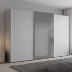 Rauch Beluga Extra 361cm 3 Door Sliding Wardrobe with Grey Mirror - Silk Grey