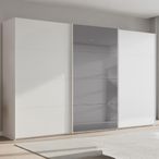 Rauch Beluga Extra 406cm 3 Door Sliding Wardrobe with Grey Mirror - Alpine White