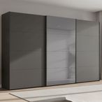 Rauch Beluga Extra 406cm 3 Door Sliding Wardrobe with Grey Mirror - Graphite