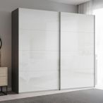 Rauch Beluga Extra 226cm 2 Door Sliding Wardrobe - Graphite and White High Gloss