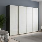 Rauch Beluga Extra 271cm 4 Door Sliding Wardrobe - Graphite and White High Gloss