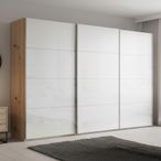 Rauch Beluga Extra 361cm 3 Door Sliding Wardrobe - Artisan Oak and White High Gloss