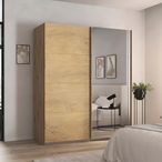 Rauch Malva 181cm 2 Door Sliding Wardrobe with Mirror - Artisan Oak