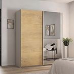 Rauch Malva 181cm 2 Door Sliding Wardrobe with Mirror - Champagne