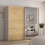 Rauch Malva 271cm 2 Door Sliding Wardrobe with Mirror - Champagne