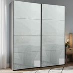 Rauch Beluga Extra 181cm 2 Door Sliding Wardrobe - Graphite and Silk Grey Glass