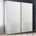 Rauch Beluga Extra 181cm 2 Door Sliding Wardrobe - Silk Grey and White Glass