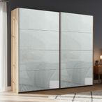 Rauch Beluga Extra 226cm 2 Door Sliding Wardrobe - Artisan Oak and Silk Grey Glass