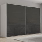 Rauch Beluga Extra 271cm 2 Door Sliding Wardrobe - Alpine White and Basalt Glass