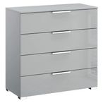 Rauch Miramar 4 Drawer Chest - Silk Grey and Silk Grey Glass