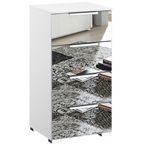 Rauch Miramar 4 Drawer Mirrored Narrow Chest - Alpine White