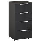 Rauch Miramar 4 Drawer Narrow Chest - Graphite and Basalt Glass